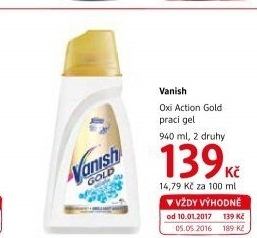 Odstraňovač skvrn gelový Gold Oxi Action Vanish