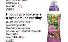 Tekuté hnojivo pro hortenzie a kyselomilné rostliny Compo