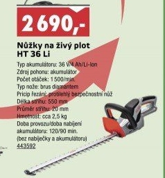 Nůžky na živý plot akumulátorové HT 36 Li Al-Ko