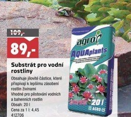 Substrát pro vodní rostliny Agro