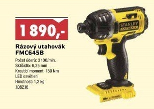 Utahovák rázový bez akumulátoru FMC645B Stanley