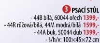 Psací stůl 44 bílá