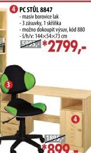 PC stůl 8847 lakovaný