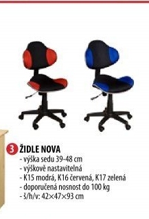 Židle NOVA modrá K15