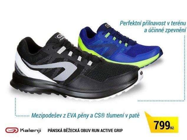 PÁNSKÁ BĚŽECKÁ OBUV RUN ACTIVE GRIP ČERNO-BÍLÁ