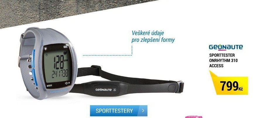 HODINKY ONRHYTHM 310 S KÓDOVANÝM HRUDNÍM PÁSEM ŠEDÉ