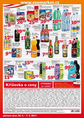 akční leták ESO MARKET 26.4.2017-7.5.2017