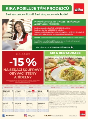 akční leták Kika nábytek 24.4.2017-7.5.2017
