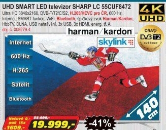 Smart UHD LED televize Sharp LC 55CUF8472
