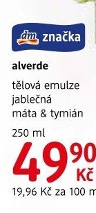 Emulze tělová Alverde