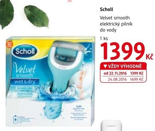 Elektrický pilník do vody Velvet Smooth Scholl