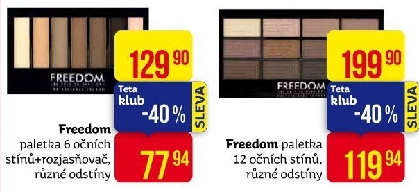 Oční stíny paleta Freedom