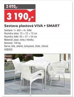 Zahradní set plastový Viva + Smart Mega Plast