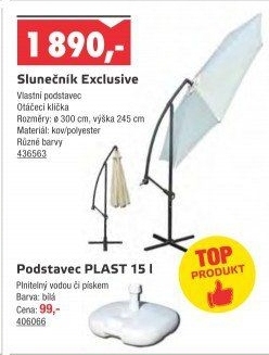 Slunečník Exclusive Rojaplast