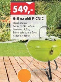 Gril na dřevěné uhlí Picnic Happy Green