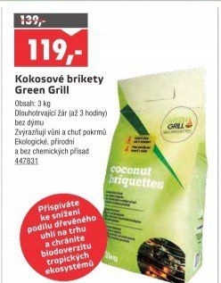 Kokosové brikety Green Grill
