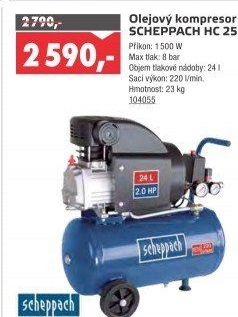 Olejový kompresor Scheppach HC 25