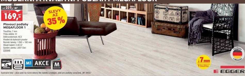 Plovoucí podlaha dub Woodwork Egger