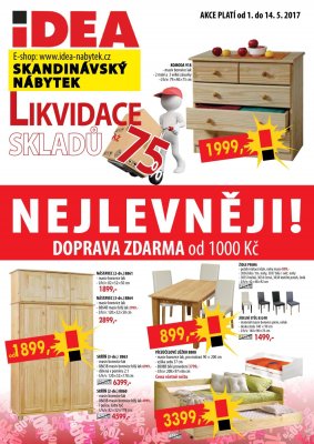 akční leták IDEA nábytek 1.5.2017-14.5.2017
