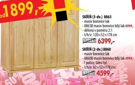 Skříň 2 dveřová 8860 lakovaná
