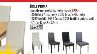 Židle PRIMA bílá/hnědá 3036
