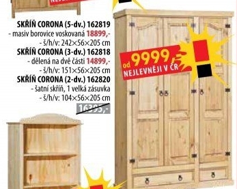 Skříň 5dveřová CORONA vosk 162819
