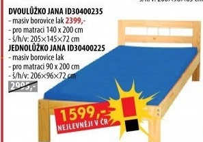 Jana - dvoulůžko 140 x 200 cm