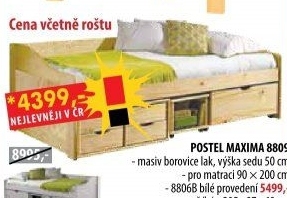 Jednolůžko se zásuvkami MAXIMA