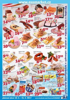 akční leták ESO MARKET 10.5.2017-21.5.2017