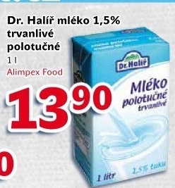 Trvanlivé mléko Dr. Halíř - 1,5% polotučné