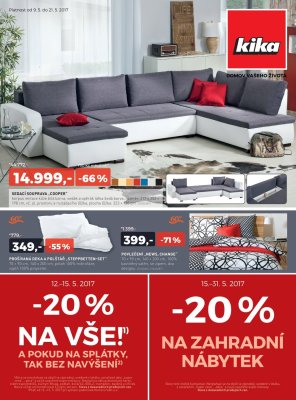 akční leták Kika nábytek 9.5.2017-21.5.2017