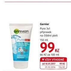 Gel pleťový čistící Pure 3v1 Garnier