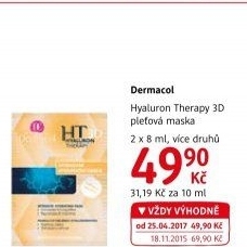 Maska pleťová hydratační a remodelační Hyaluron Therapy 3D Dermacol