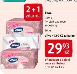 Papírové kapesníčky 4vrstvé Softis Zewa - box
