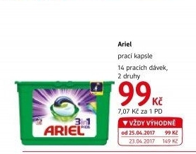 Prací kapsle 3v1 Ariel