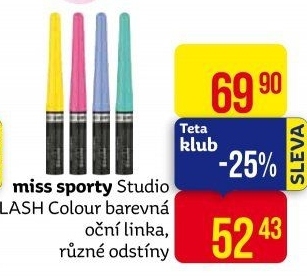 Oční linky Studio Lash Colour Miss Sporty