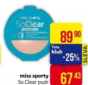 Pudr matující So Clear Miss Sporty