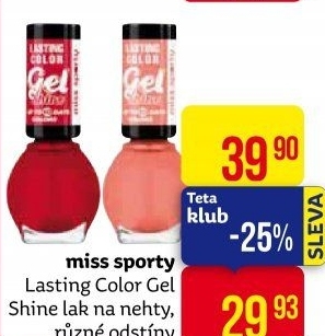 Lak na nehty Lasting Colour Gel Shine Miss Sporty