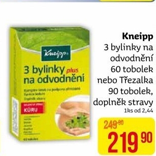 Doplněk stravy 3 bylinky na odvodnění Kneipp