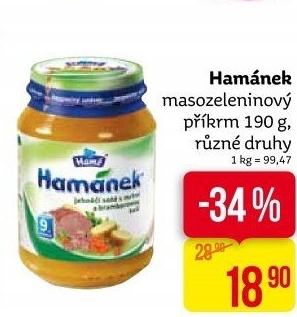 Příkrm masozeleninový Hamánek