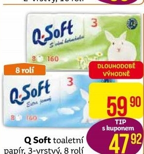 Toaletní papír 3vrstvý Q Soft