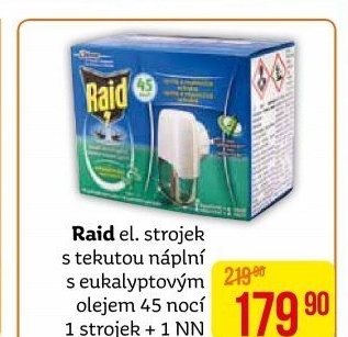 Odpařovač elektrický proti komárům 45 nocí Raid