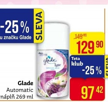 Osvěžovače vzduchu Glade by Brise Automatic spray - náplň