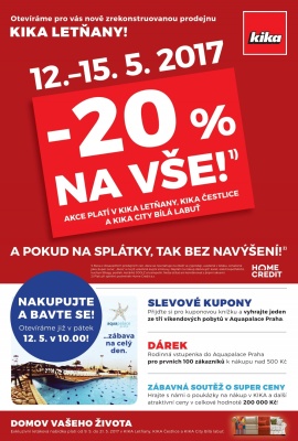 akční leták Kika nábytek 12.5.2017-15.5.2017