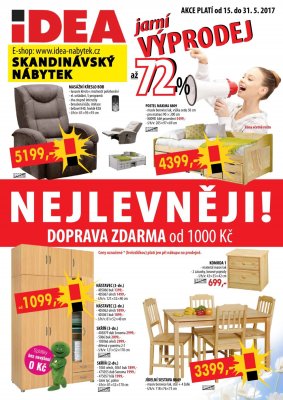 akční leták IDEA nábytek 15.5.2017-31.5.2017