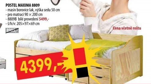 Jednolůžko se zásuvkami MAXIMA