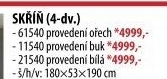 Skříň ESO 4dveřová 61540 ořech/bílá