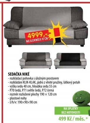 Pohovka NIKÉ šedá