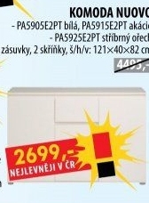 Komoda 3 zásuvky + 2 dveře NUOVO bílá