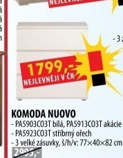 Komoda 3 zásuvky NUOVO bílá